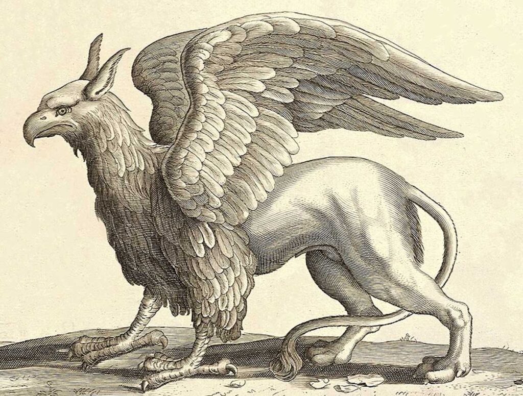 El grifo es una criatura mezcla de águila y león.