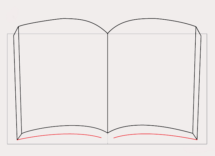Cuando vas a dibujar un libro abierto debes definir que forma quieres darle a sus páginas