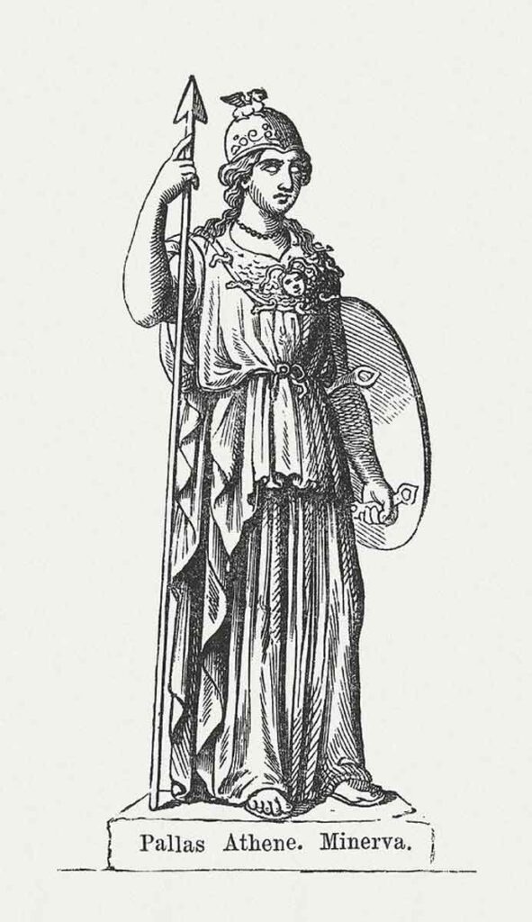 Atenea, diosa griega de la guerra y la inteligencia.