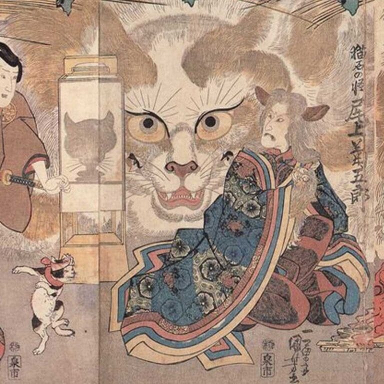 El bakeneko es un gato con poderes que aparece en el folklore japonés.