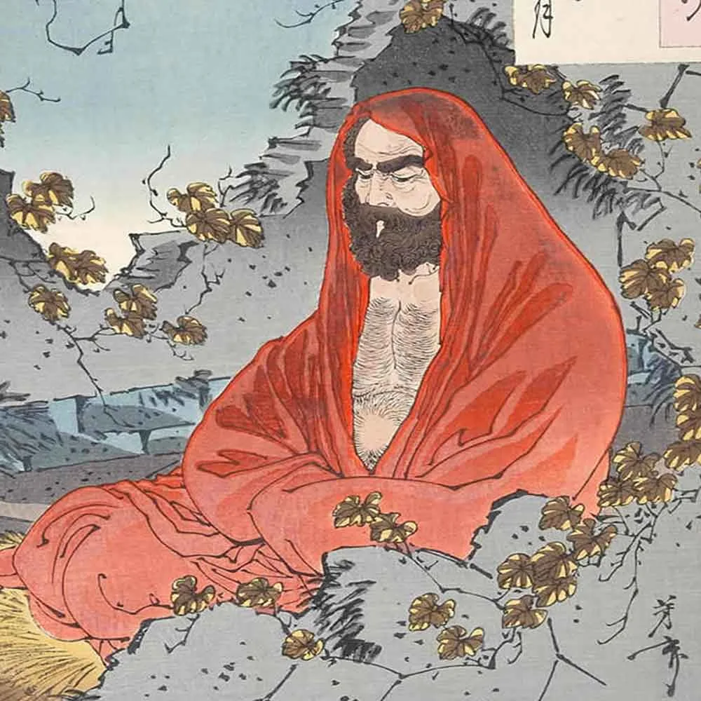 Bodhidarma, el monje fundador del budismo Zen e inspiración del muñeco Daruma.