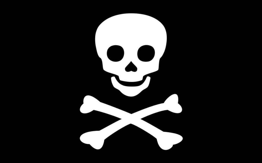La Jolly Roger es la clásica bandera pirata.