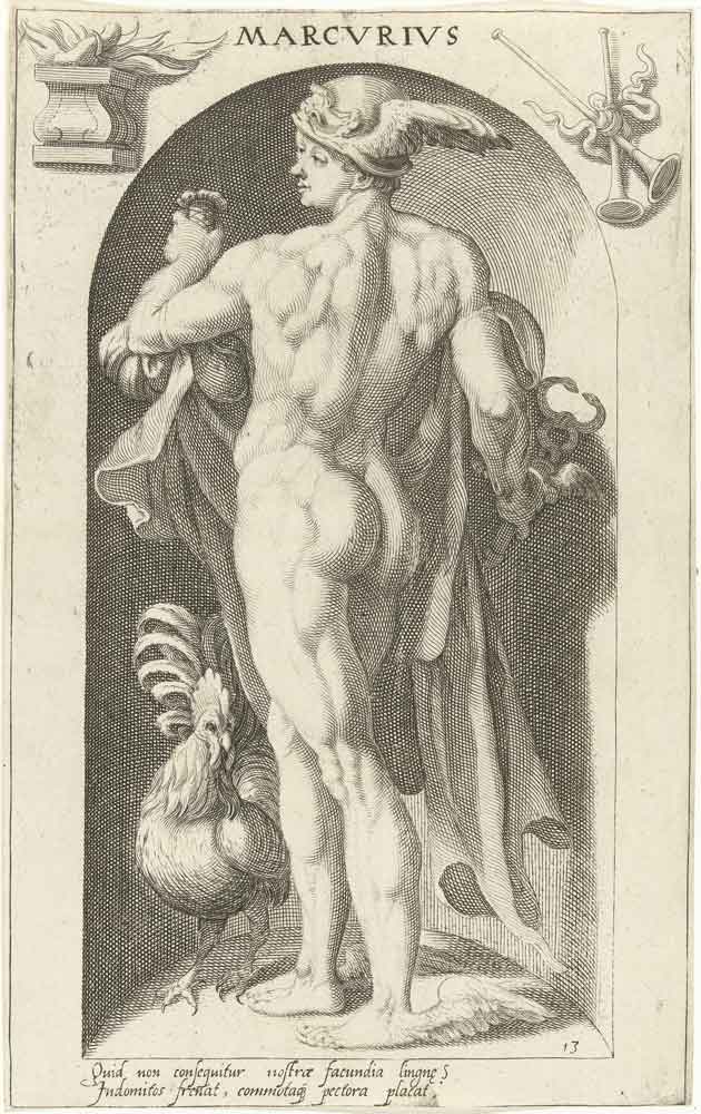 Mercurio es el dios romano de la prosperidad y el comercio, además de la elocuencia.