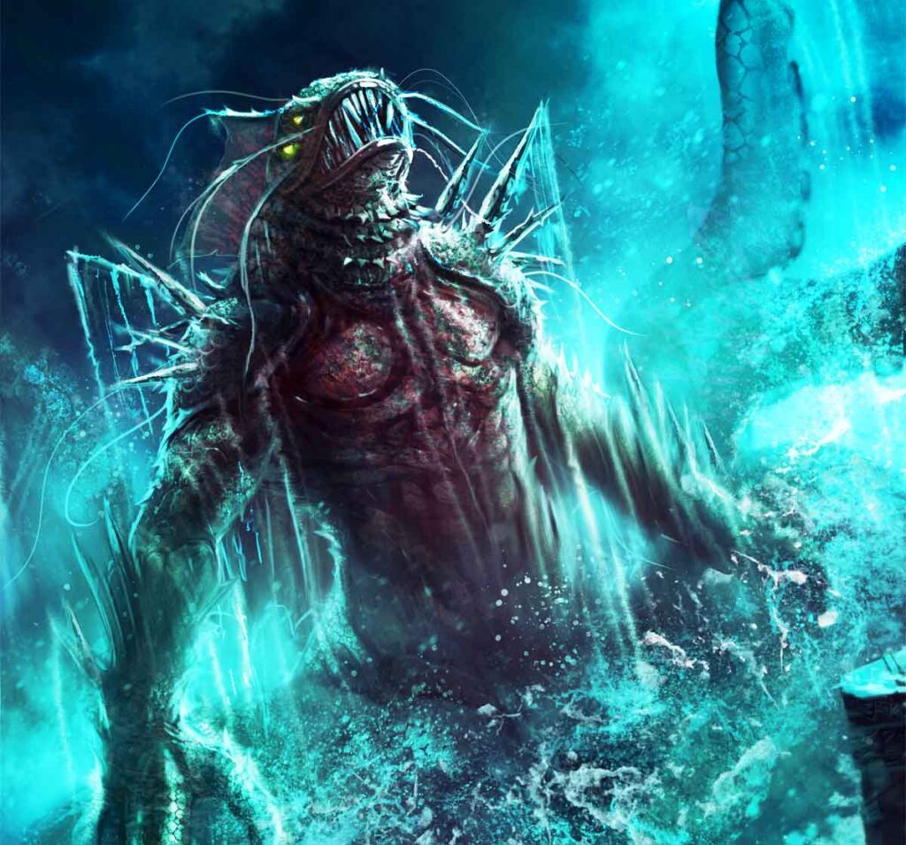 Los monstruos de Lovecraft, Dagón, uno de los Profundos.