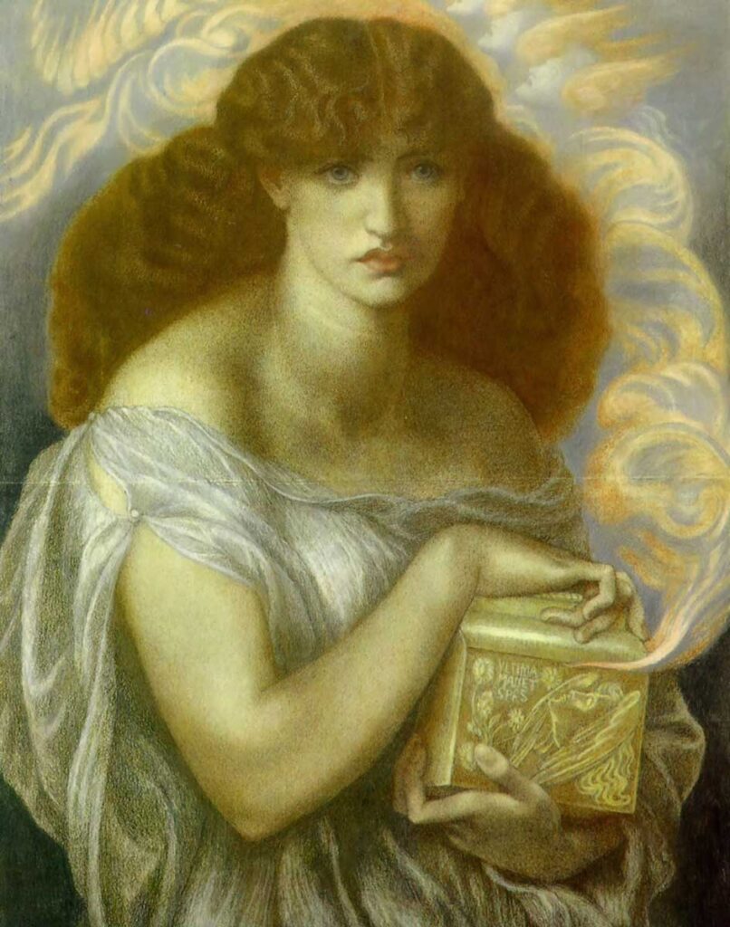Pandora suele ser representada en el arte sosteniendo su famosa caja.