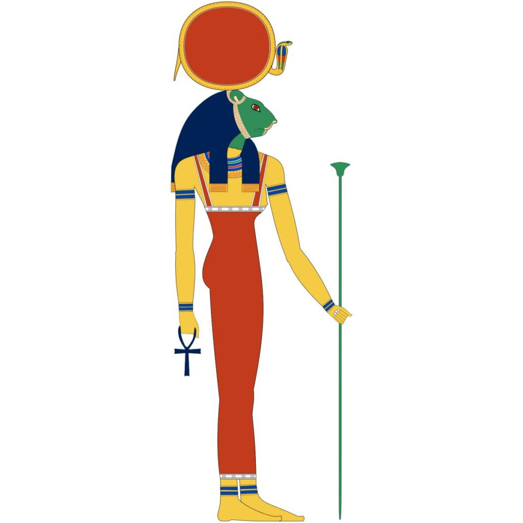 Sekhmet es la diosa leona hija de Ra, una de las principales diosas egipcias.