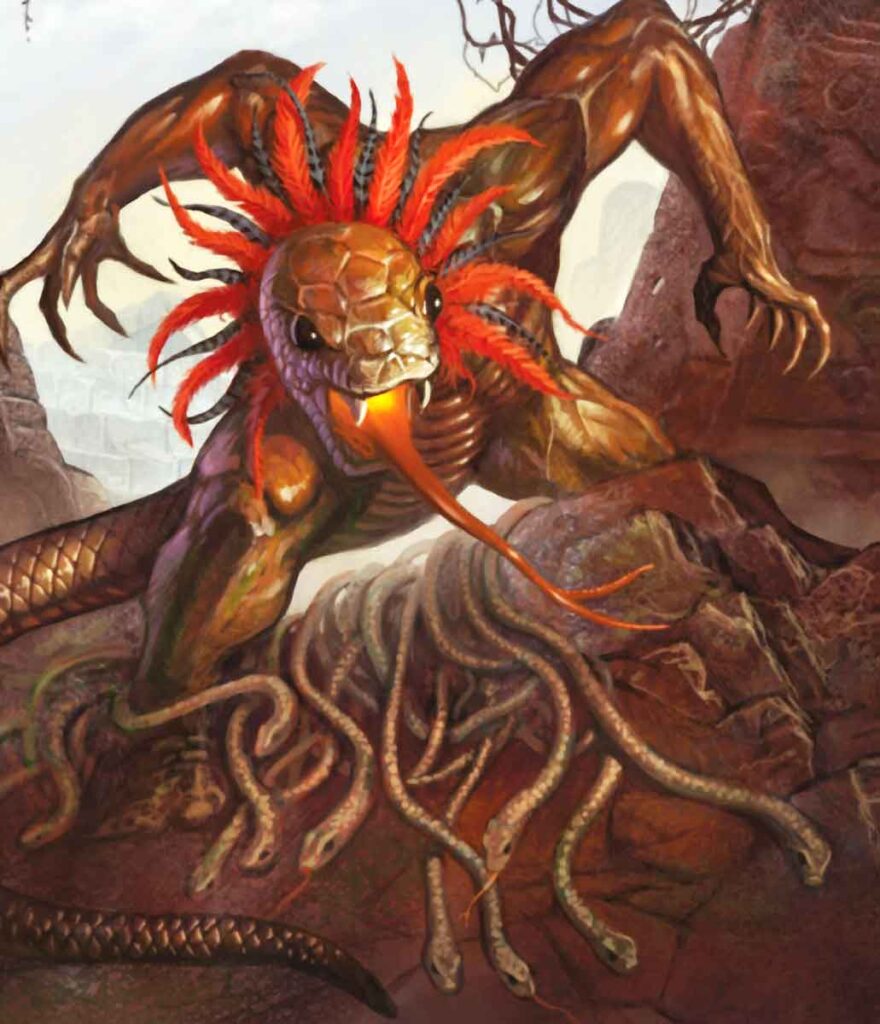 Yig, el padre de las serpientes, uno de los monstruos creados por Lovecraft.